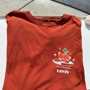 Levi's Red Long Sleeve Tee with Cherry Graphic